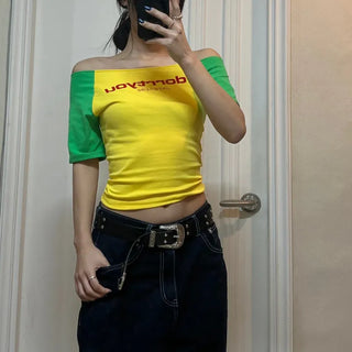 Dorrtyou Off-Shoulder Crop Top