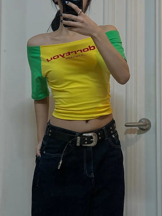 Dorrtyou Off-Shoulder Crop Top