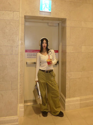Ties Pintuck Banding Cargo Pants