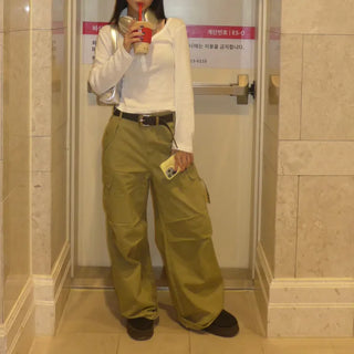 Ties Pintuck Banding Cargo Pants