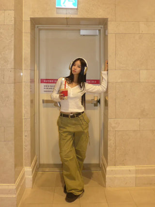 Ties Pintuck Banding Cargo Pants