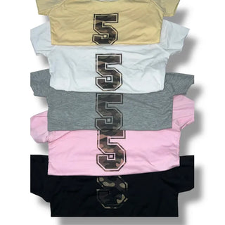 Camo 5 Cutting Off-Shoulder Crop Tee