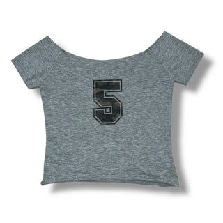 Camo 5 Cutting Off-Shoulder Crop Tee
