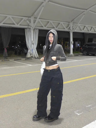 Waist buckle pocket cargo pants