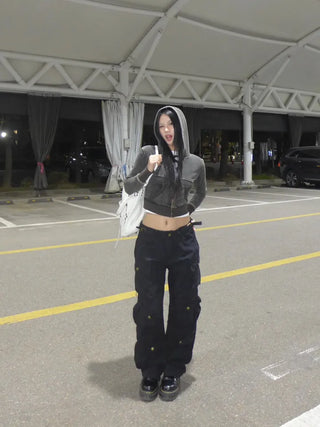 Waist buckle pocket cargo pants