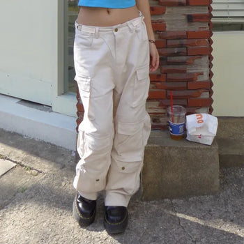 Waist buckle pocket cargo pants