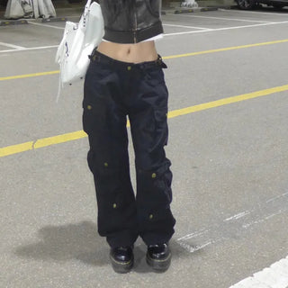 Waist buckle pocket cargo pants
