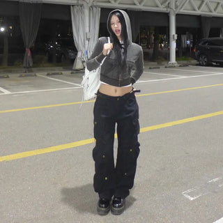 Waist buckle pocket cargo pants