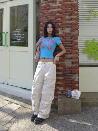 Waist buckle pocket cargo pants