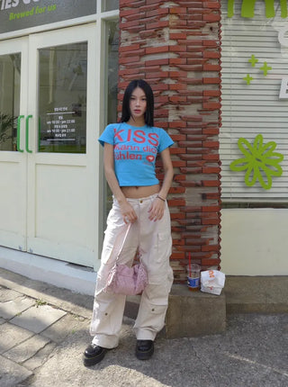 Waist buckle pocket cargo pants
