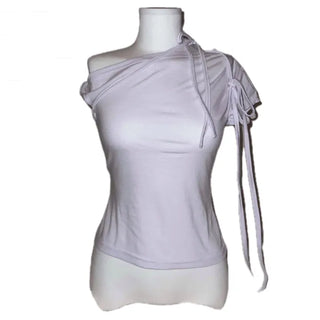 Serena Ribbon Half-Shoulder Tee
