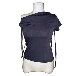 Serena Ribbon Half-Shoulder Tee