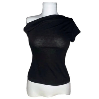 Serena Ribbon Half-Shoulder Tee