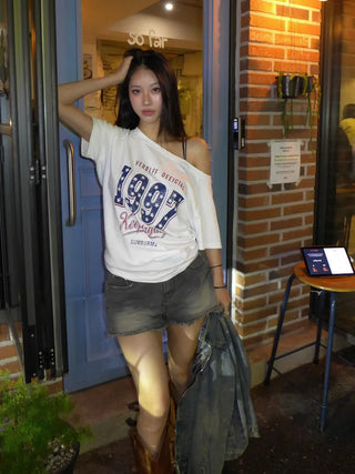 Camo damge short pants