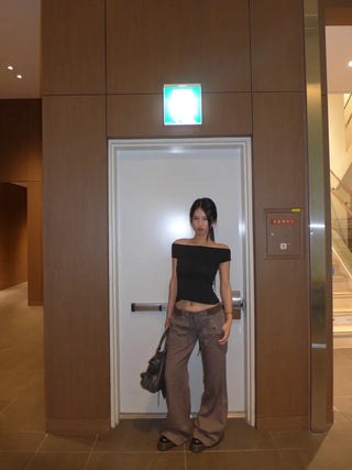 Vintage band charcoal flare pants