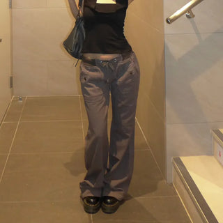 Vintage band charcoal flare pants
