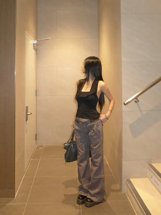 Vintage band charcoal flare pants