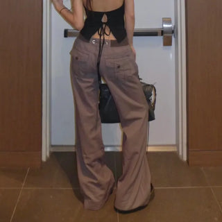 Vintage band charcoal flare pants