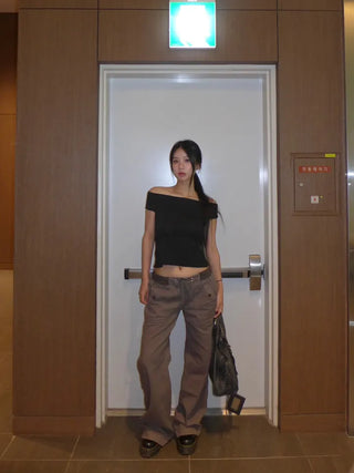 Vintage band charcoal flare pants