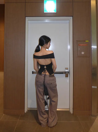 Vintage band charcoal flare pants