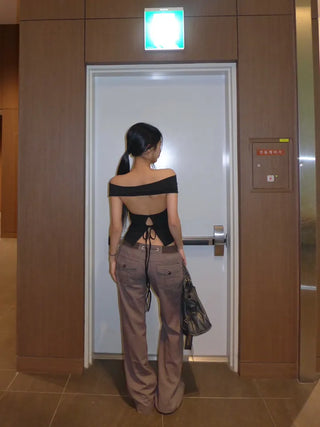 Vintage band charcoal flare pants