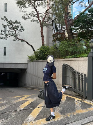 Banding bermuda herringbone carpenter pants