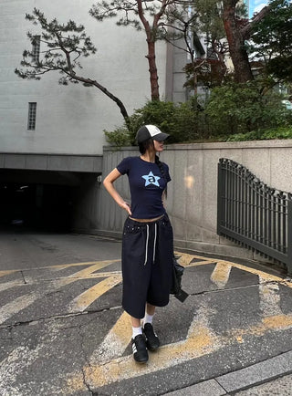 Banding bermuda herringbone carpenter pants