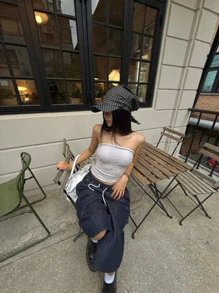 Banding bermuda herringbone carpenter pants