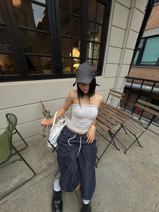 Banding bermuda herringbone carpenter pants