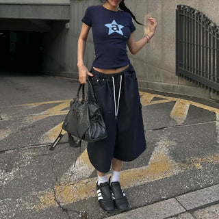Banding bermuda herringbone carpenter pants