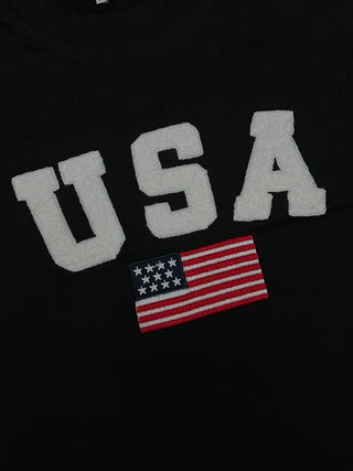 USA Poggle Letter Crop Tee
