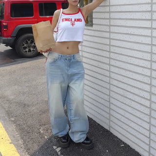 ENGLAND red crop sleeves