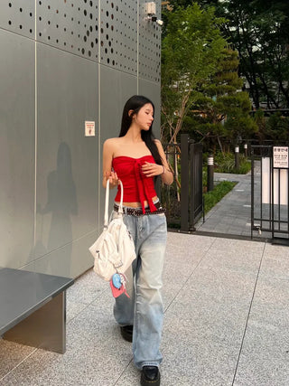 Ribbon shirring top