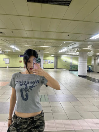 Number 6 Crop Off-Shoulder
