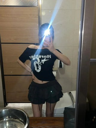 Number 6 Crop Off-Shoulder