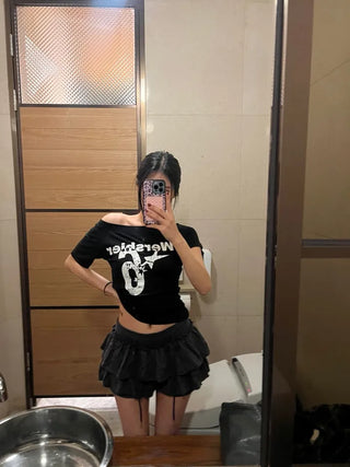 Number 6 Crop Off-Shoulder