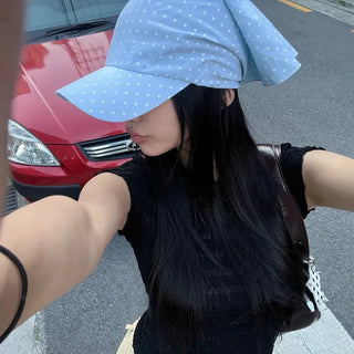 Dot Hooded Scarf Cap