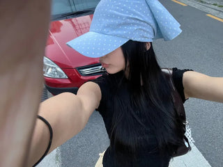 Dot Hooded Scarf Cap