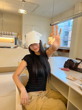 Dot Hooded Scarf Cap