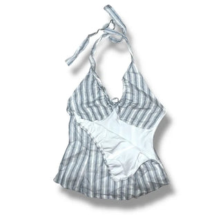 Mada stripe halter neck blouse