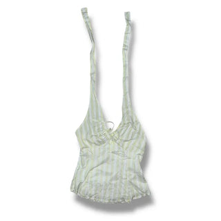 Mada stripe halter neck blouse