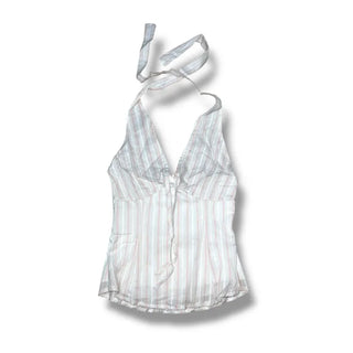Mada stripe halter neck blouse