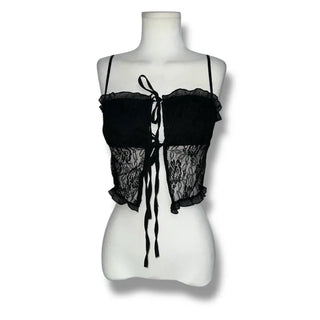 Lace ribbon top