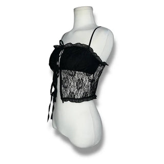 Lace ribbon top