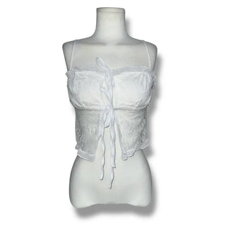 Lace ribbon top