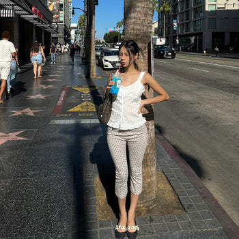 Dot capri pants