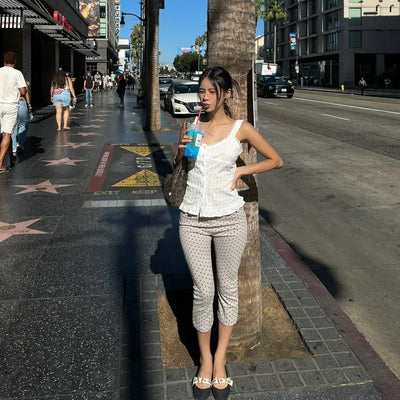 Dot capri pants