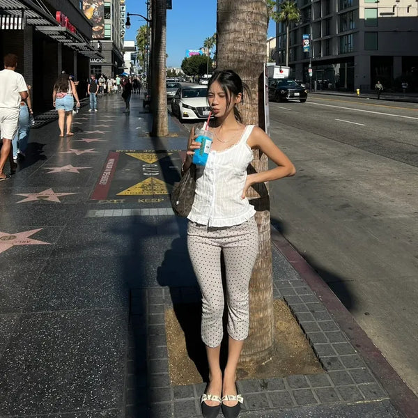 Dot capri pants