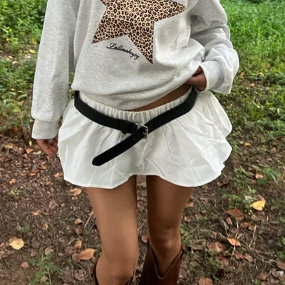 Cutie mini belt skirtpants