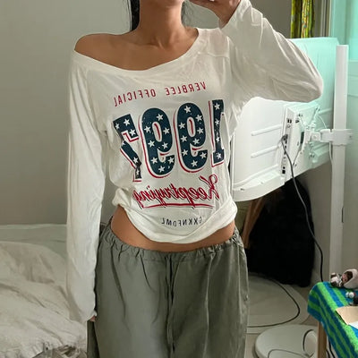 1997 Off-Shoulder Long Sleeve T-Shirt